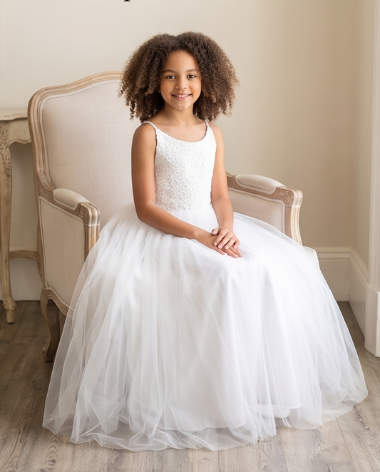 Pure Grace White Lace & Tulle Dress