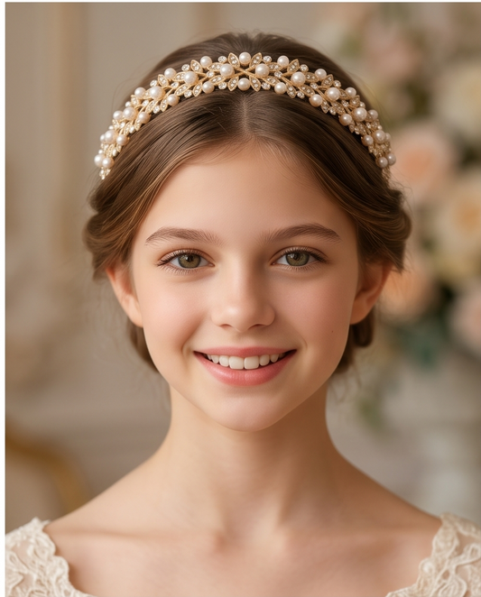 Girls Pearl & Floral Communion Headbands Collection