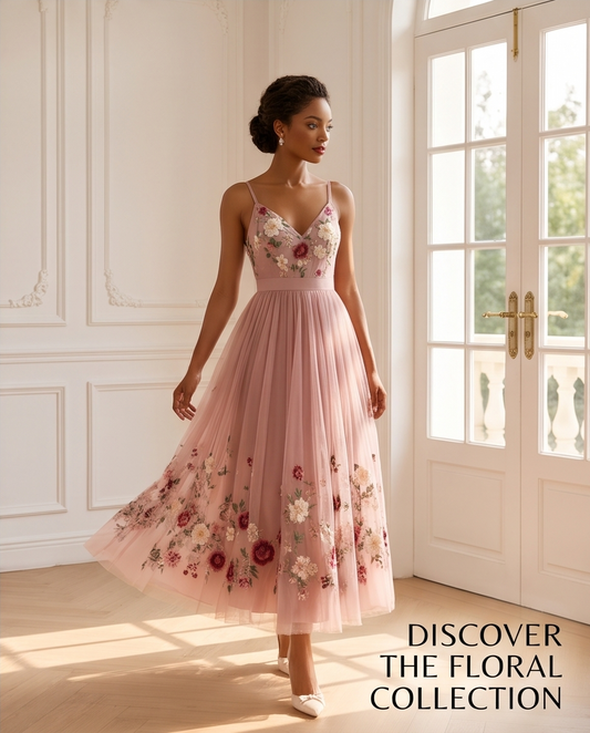 Women’s Blush Pink Floral & Butterfly Maxi Dress