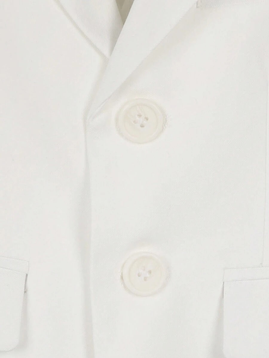 Boys’ White 4-Piece Formal Suit – Coat, Waistcoat, Trousers & Bow Tie