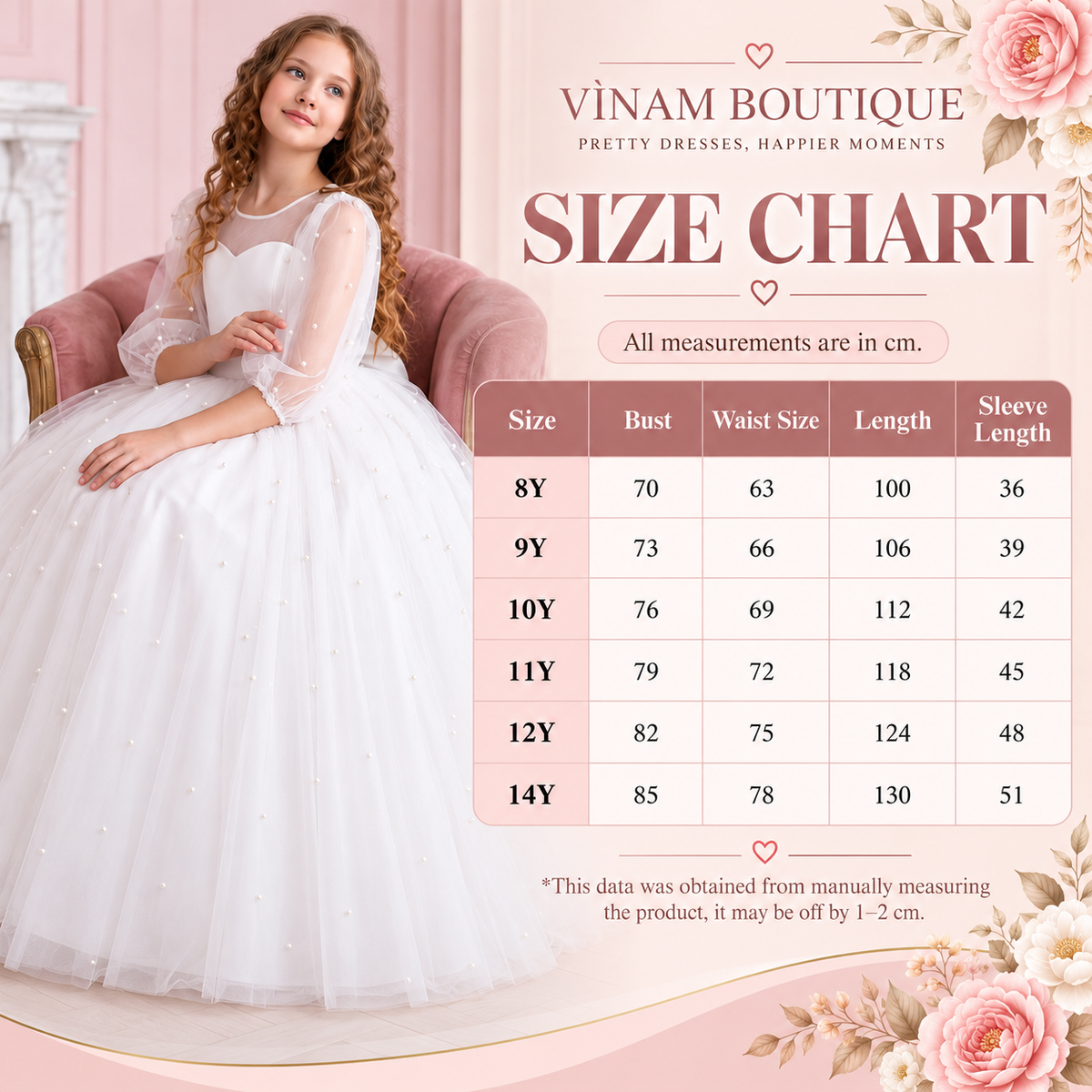 Product size chart