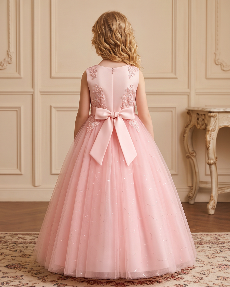 Aurora Elegant Tulle Flower Girl Dress for Girls | Vinam Boutique