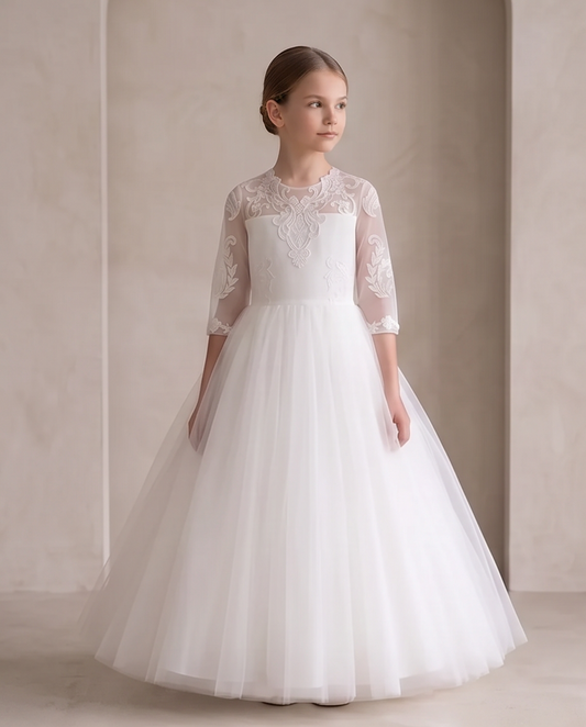 Grace Lace Communion Dress for Girls | Vinam Boutique Australia
