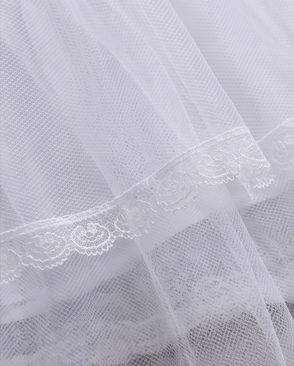 Girls White Hoop Communion Petticoat | Flower Girl Dress Underskirt