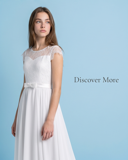Girl wearing a chiffon white dress