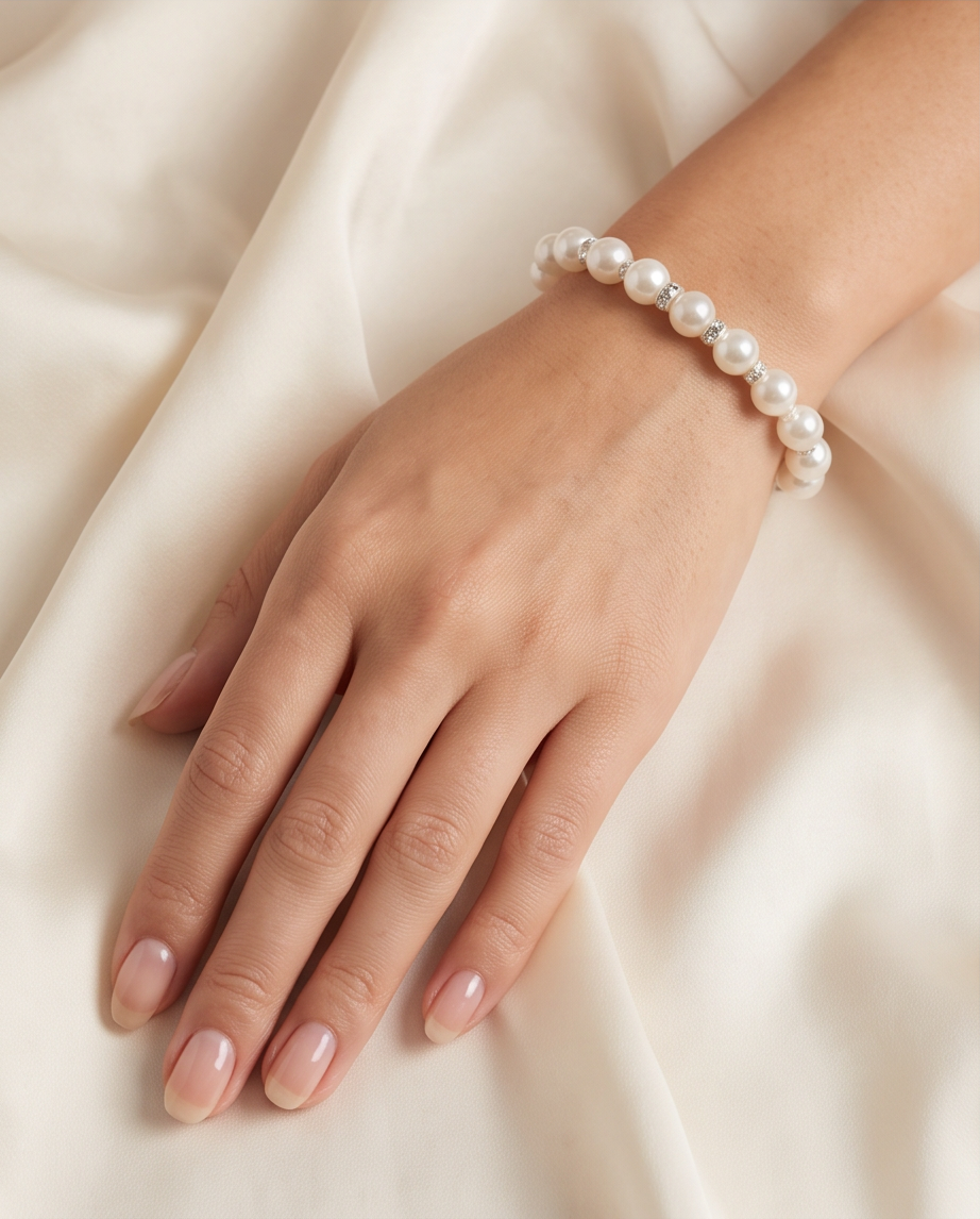 Pearl & Crystal Stretch Bracelet