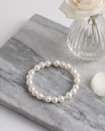 Pearl & Crystal Stretch Bracelet