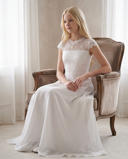Teen Lace Communion Dress - bodice detail