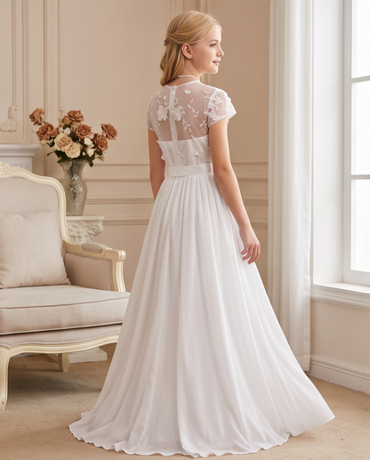 Pearl Garden Communion Dress - side profile