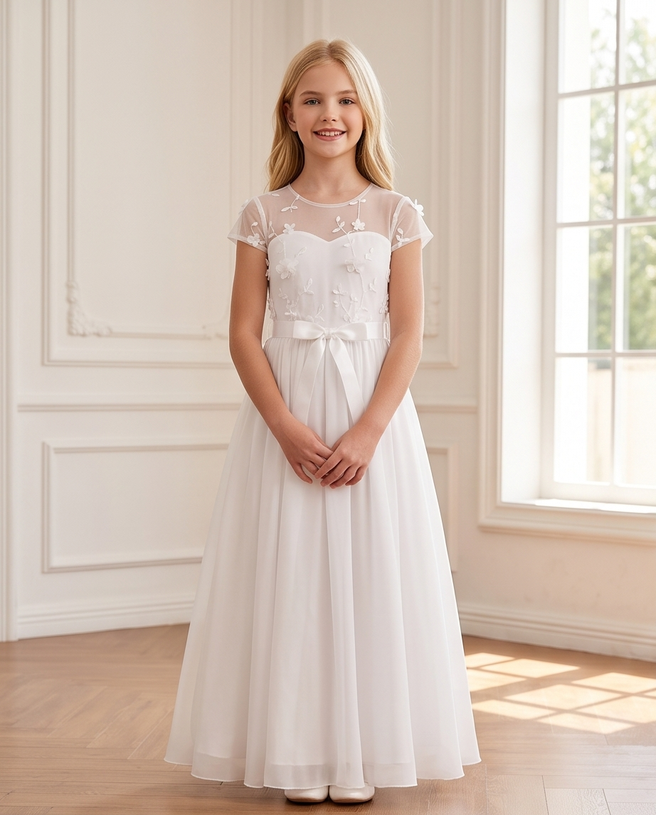 Pearl Garden Communion Dress - standing full length