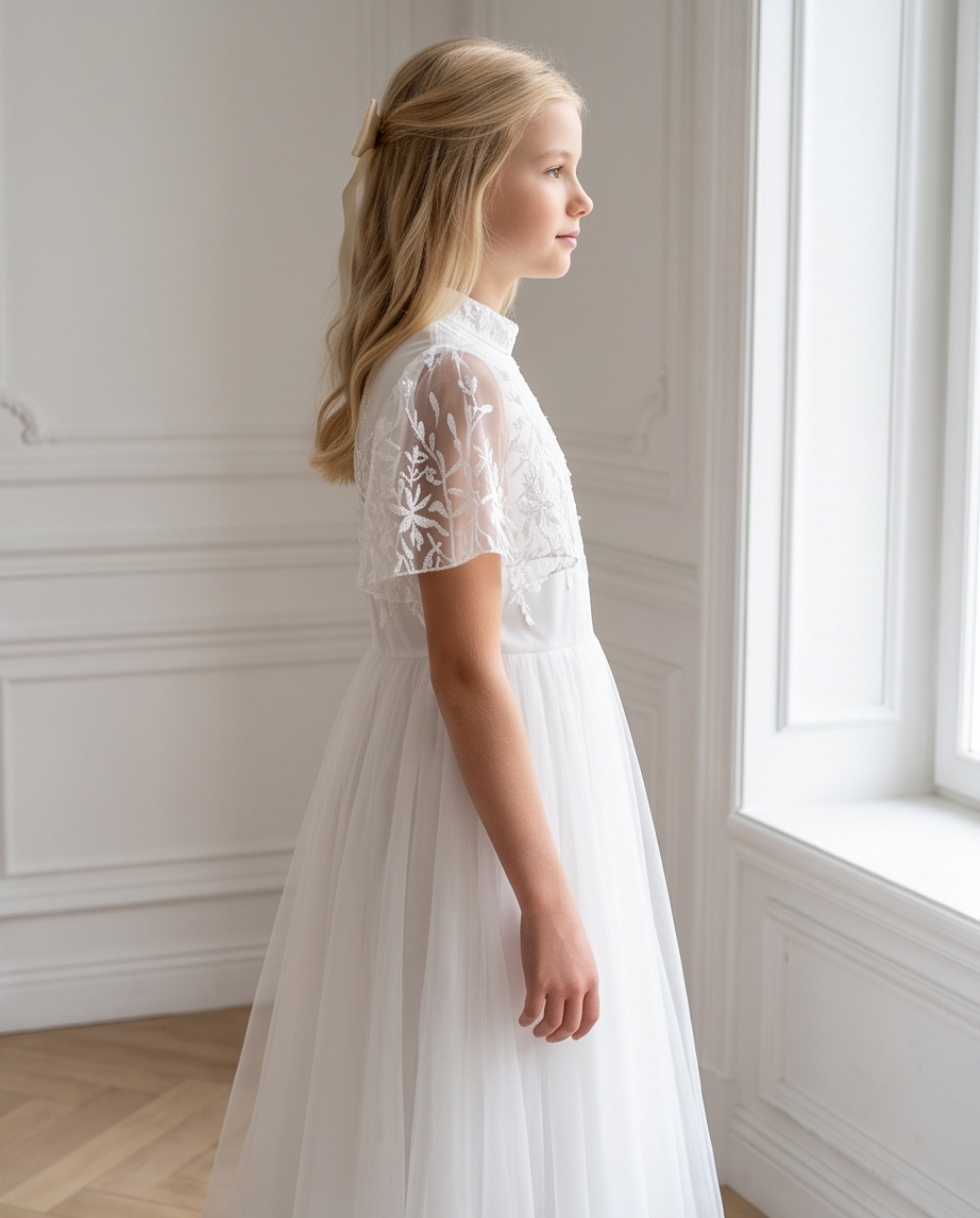 Ivory Blossom Communion Dress - lifestyle