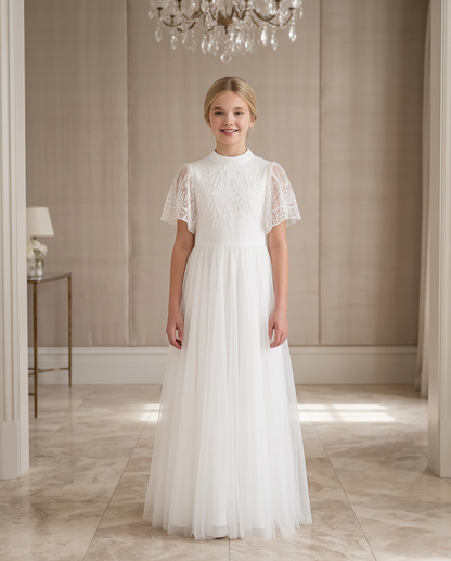 Ivory Blossom Communion Dress - detail