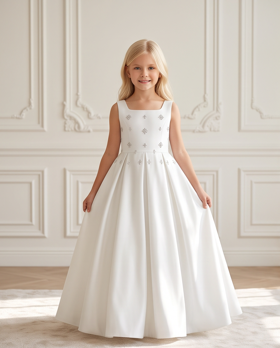 white satin dress with train