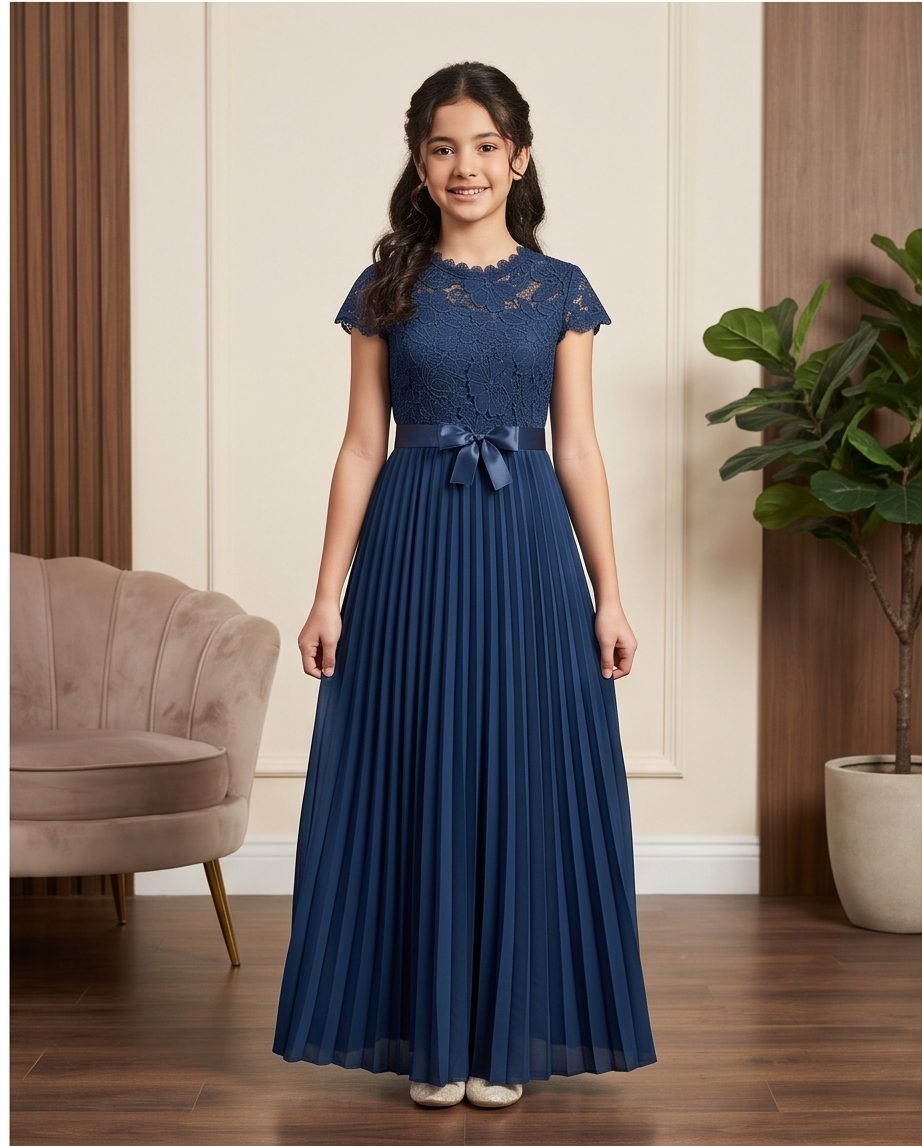 Navy blue Junior Bridesmaid dress