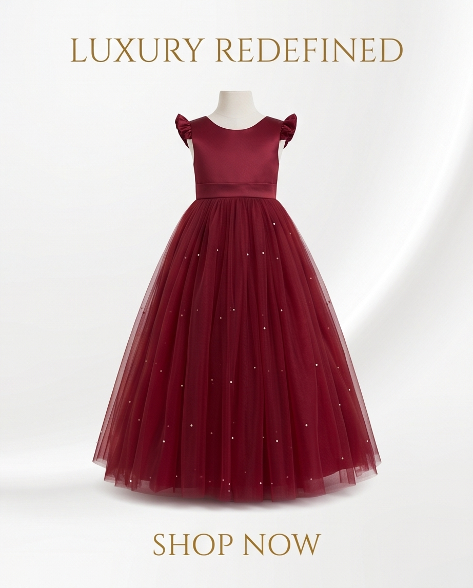 Burgundy dress neckline and shoulder detailing