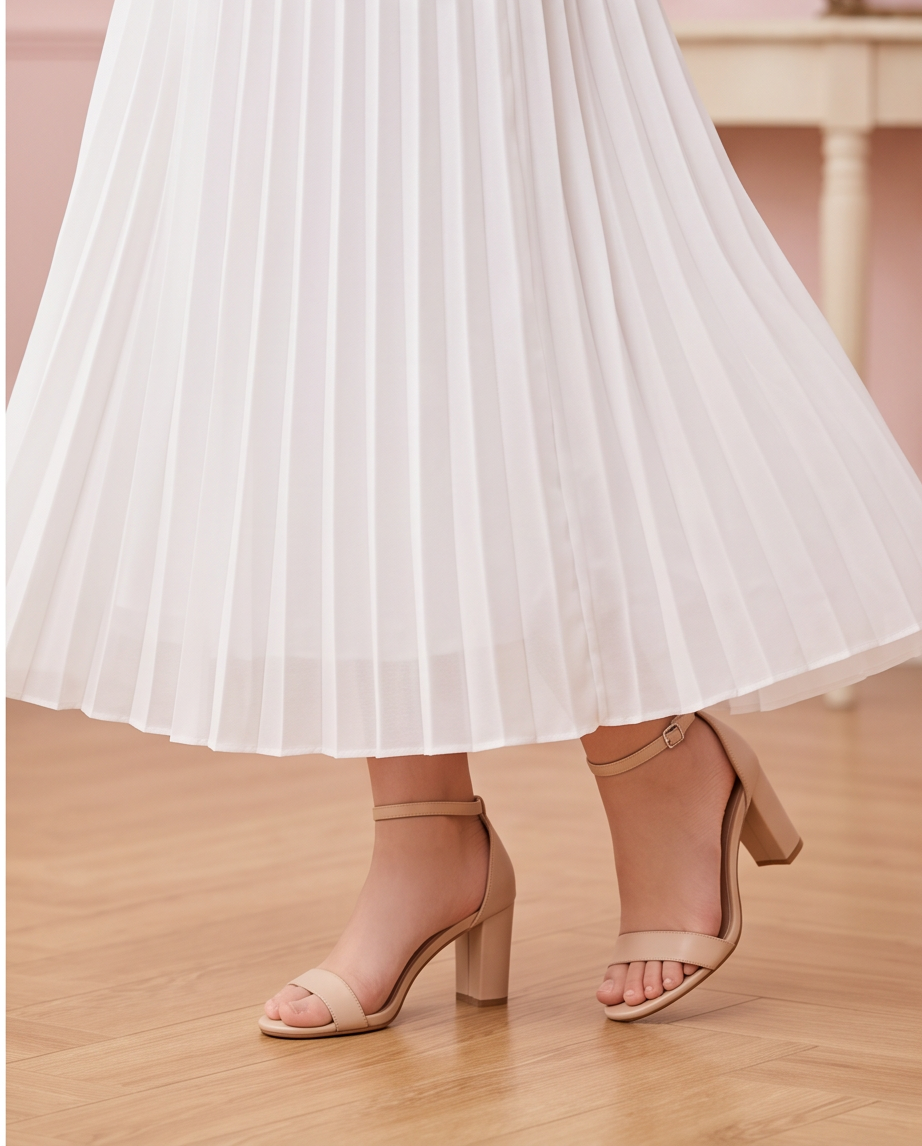 Lace Sonata White Pleated Communion Dress