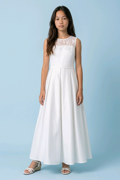 Elodie Ivory Lace & Bow Communion Dress