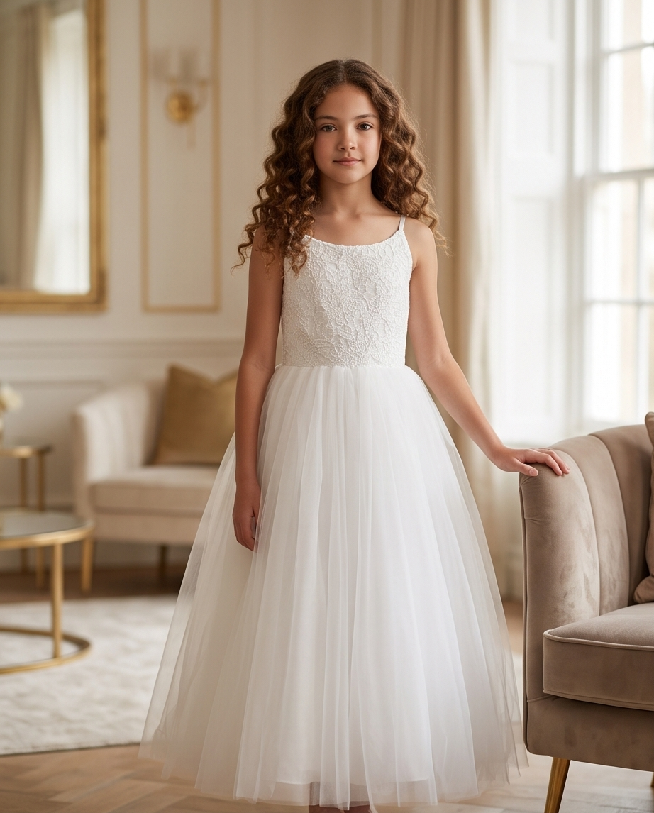Pure Grace White Lace & Tulle Dress
