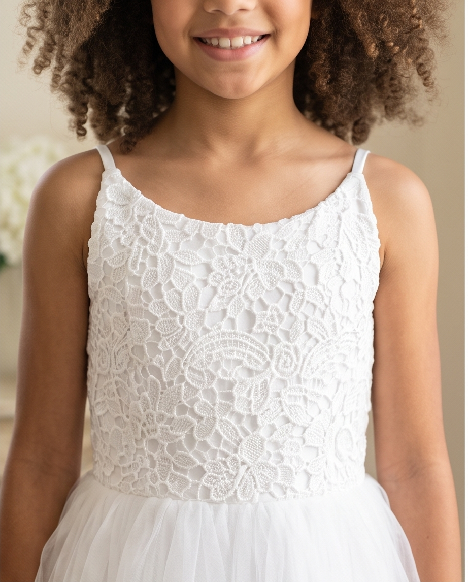 Pure Grace White Lace & Tulle Dress