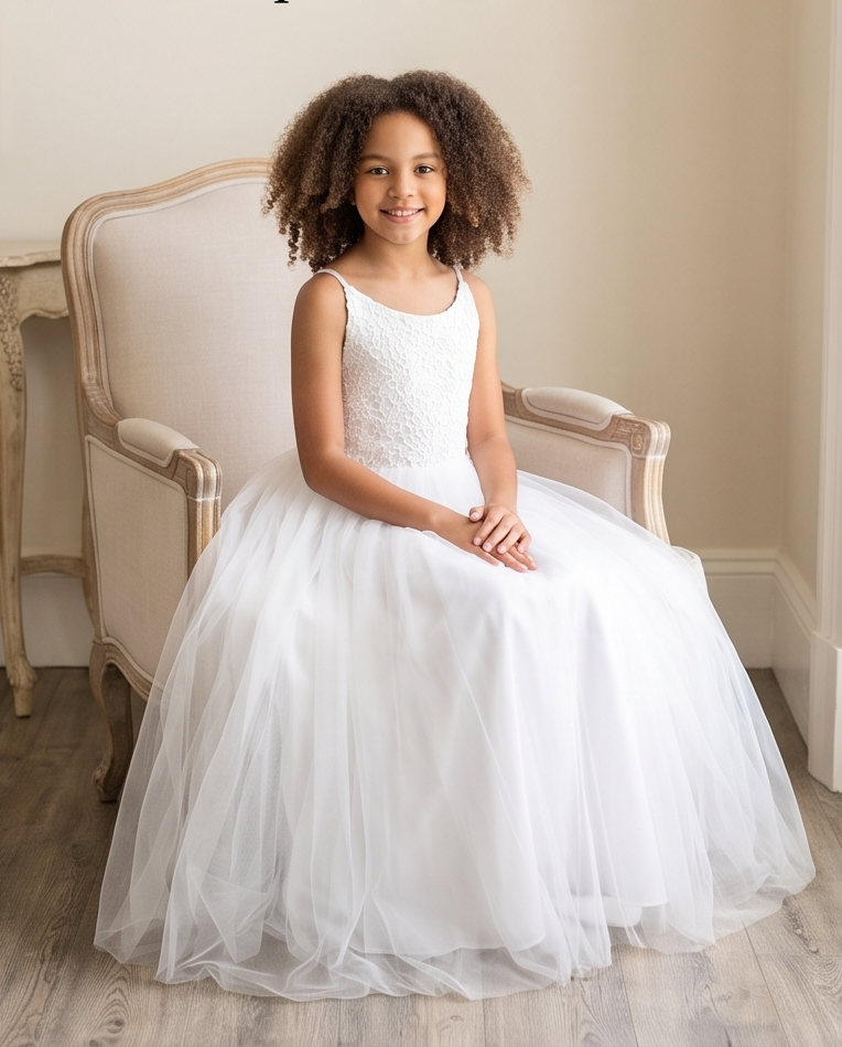 Pure Grace White Lace & Tulle Dress