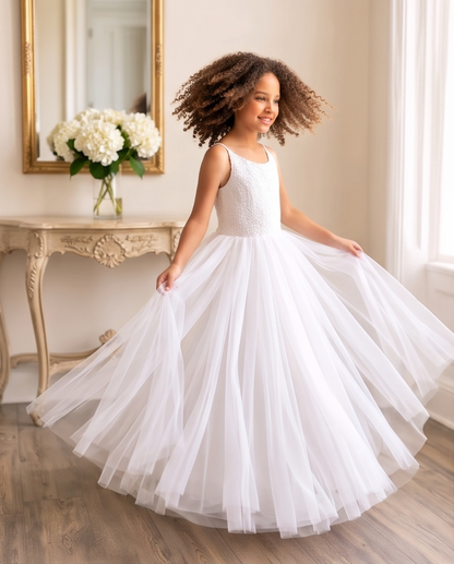Pure Grace White Lace & Tulle Dress