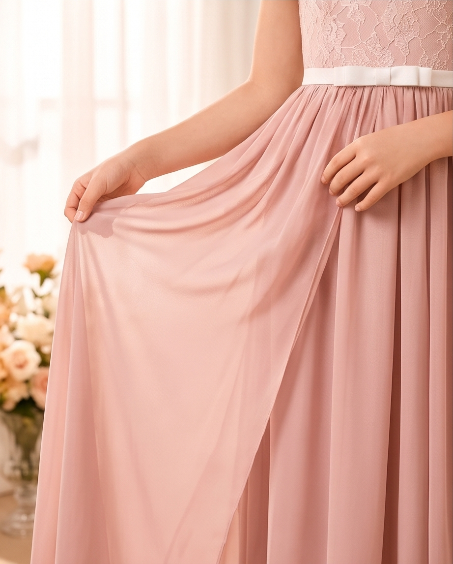 Blush Pink Lace Cap Sleeve Occasion Dress