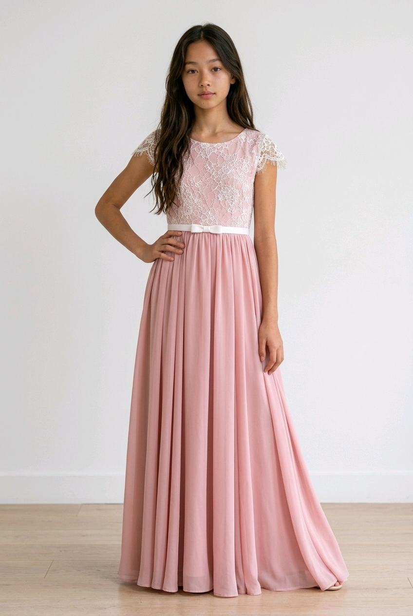 Blush Pink Lace Cap Sleeve Occasion Dress