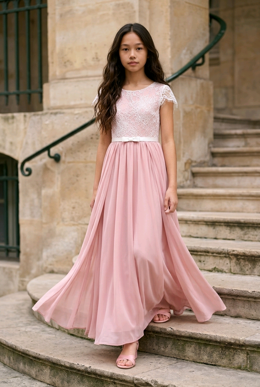 Blush Pink Lace Cap Sleeve Occasion Dress