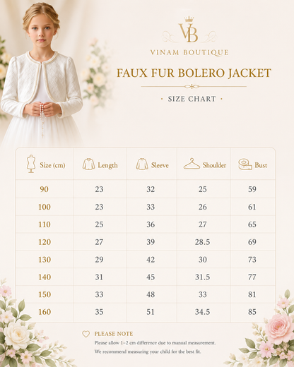 Girls White Pearl Trim Communion Jacket | Textured Knit Bolero with Pearl Edge Detail