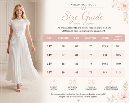 Ivory Lace & Pleated Chiffon Communion Dress