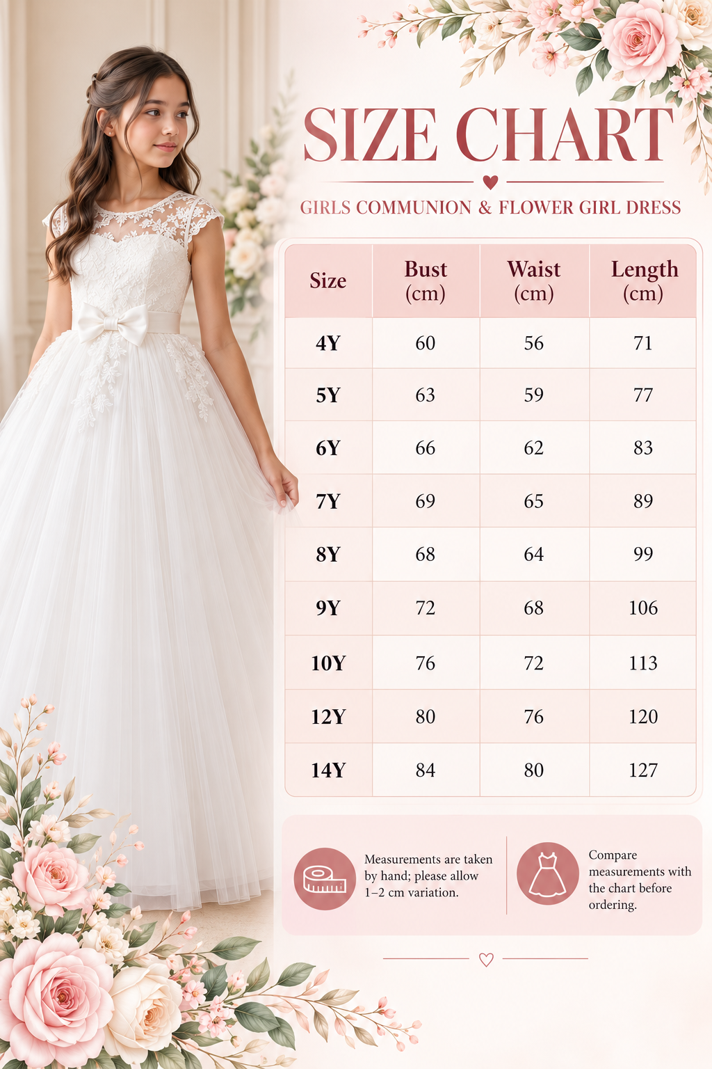 Ivory Tulle Lace Communion Dress with Bow | Vinam Boutique Australia