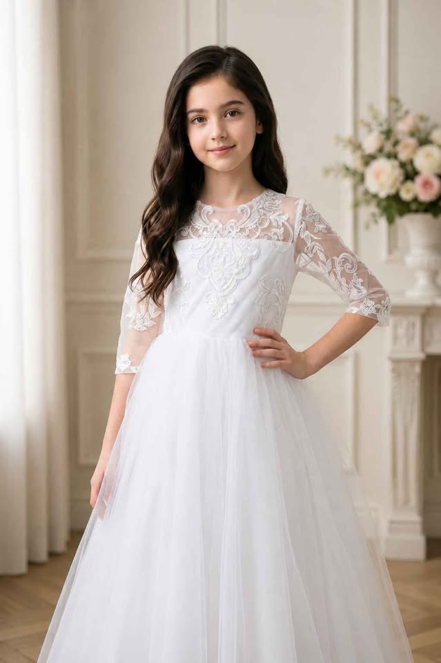 Grace Lace Communion Dress for Girls | Vinam Boutique Australia