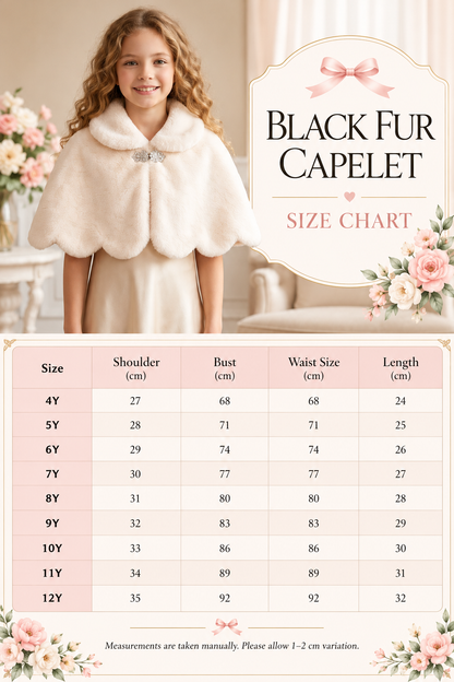 Girls Ivory Scalloped Capelet with Sparkling Clasp