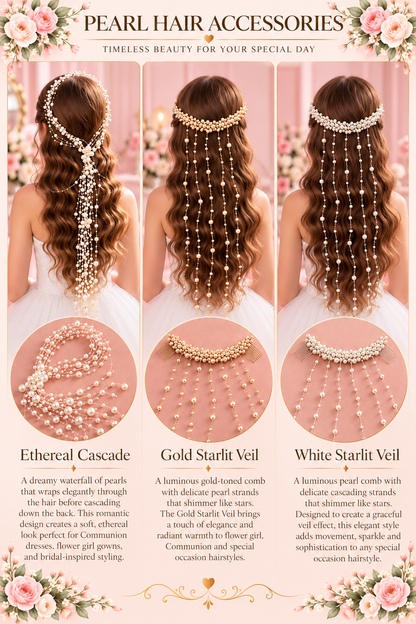 Pearl Waterfall Hair Comb Collection | Vinam Boutique Australia