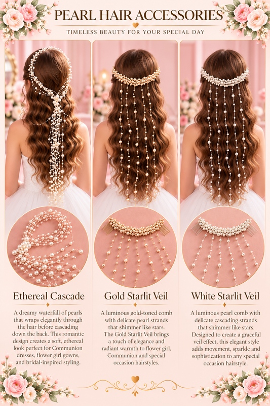 Pearl Waterfall Hair Comb Collection | Vinam Boutique Australia