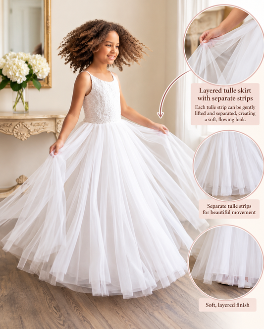 Pure Grace White Lace & Tulle Dress