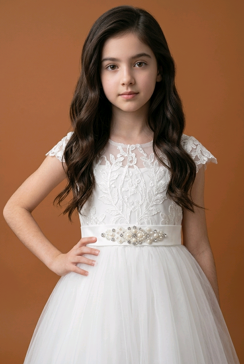 Celeste Lace Communion Dress for Girls