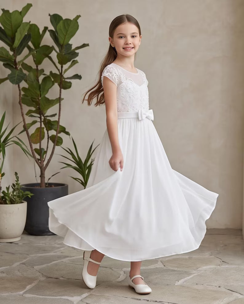 Girl in Chiffon white dress