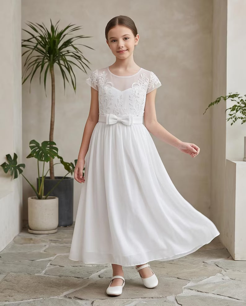 Girl in Chiffon white dress