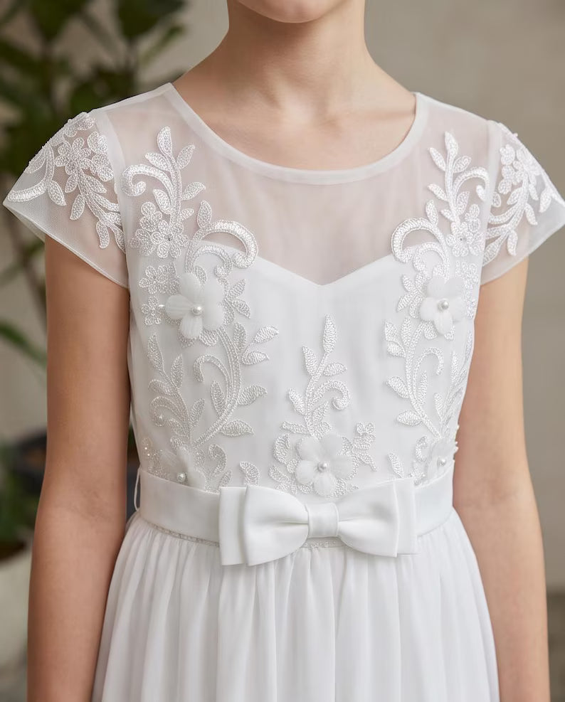 Girl in Chiffon white dress