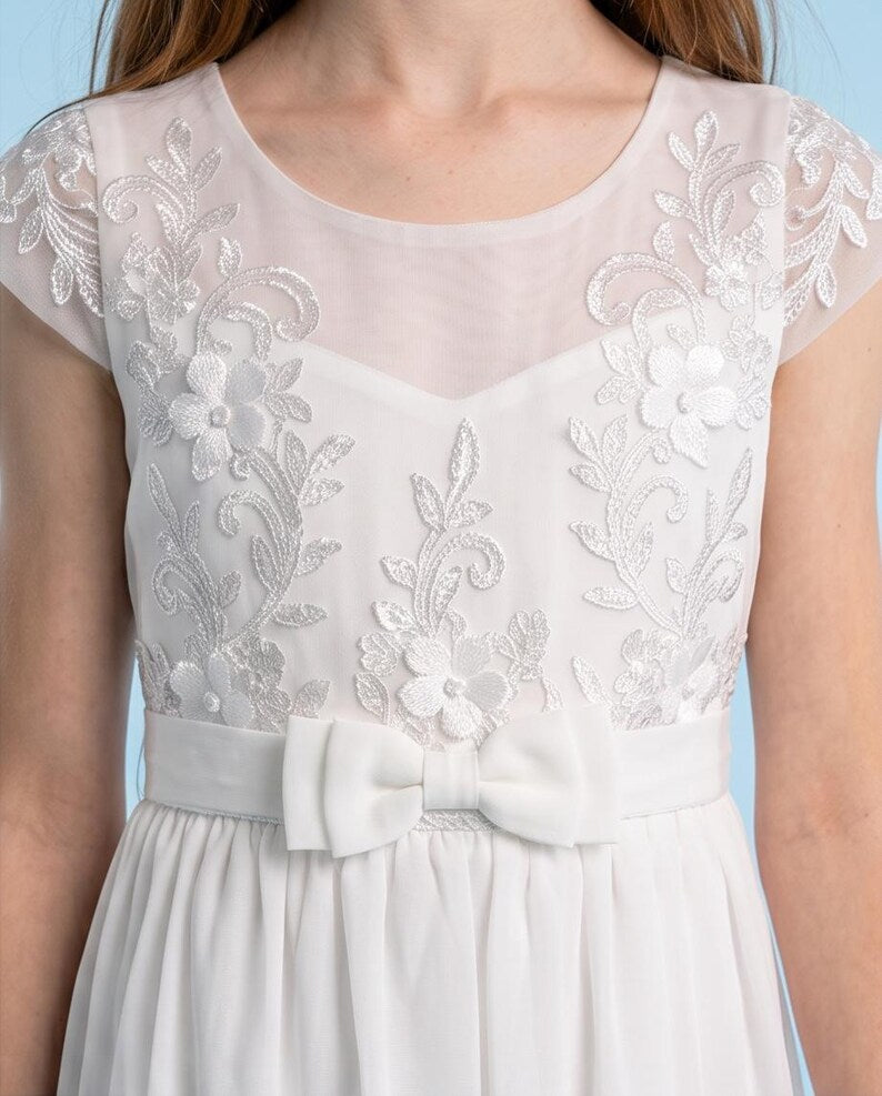 Girl in Chiffon white dress