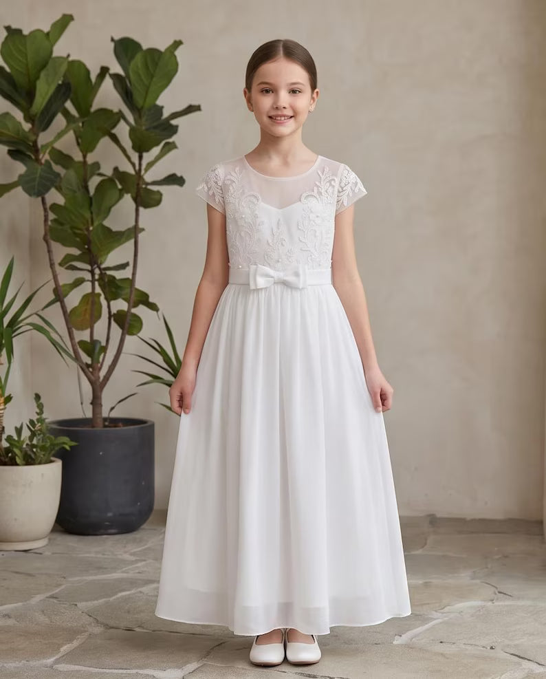 Girl in Chiffon white dress
