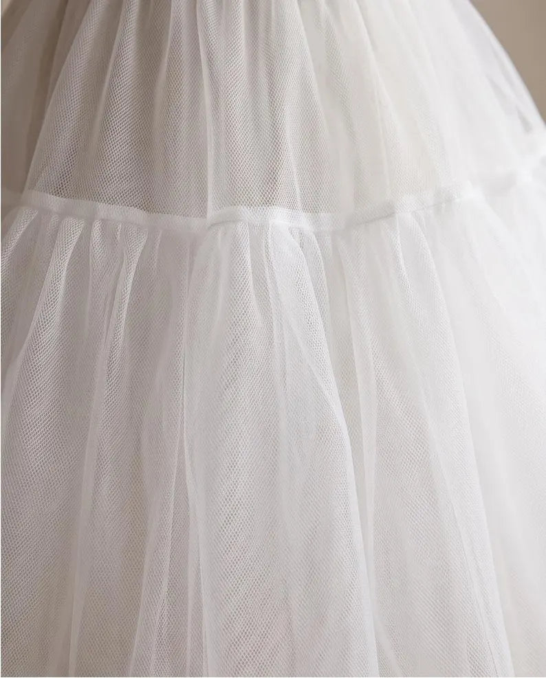 Girls White Hoop Communion Petticoat | Flower Girl Dress Underskirt