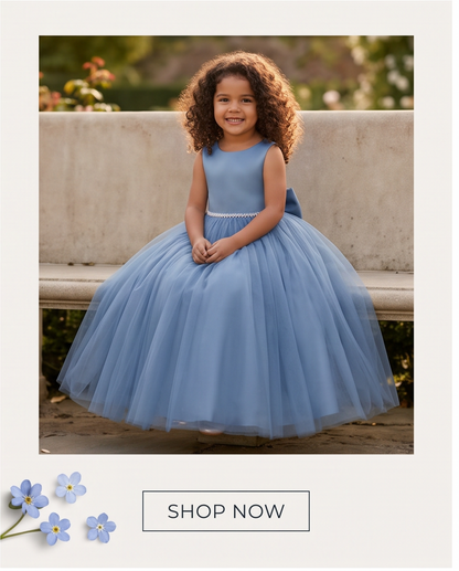 Satin Bodice Tulle Skirt Elegant Flower Girl Dress