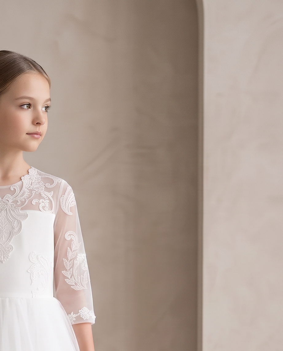 Grace Lace Communion Dress for Girls | Vinam Boutique Australia