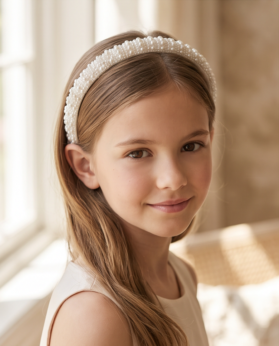 Girls Pearl & Floral Communion Headbands Collection