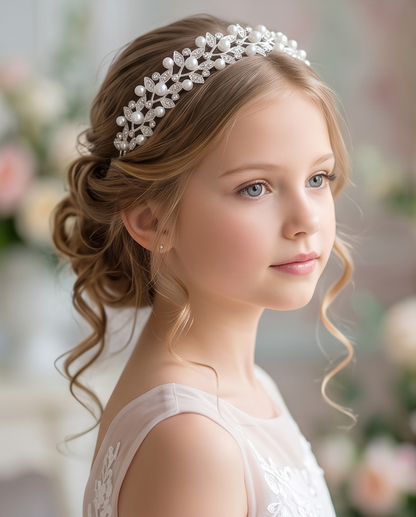 Girls Pearl & Floral Communion Headbands Collection