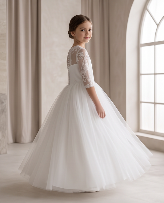 Grace Lace Communion Dress for Girls | Vinam Boutique Australia