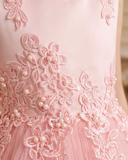 Aurora Elegant Tulle Flower Girl Dress for Girls | Vinam Boutique