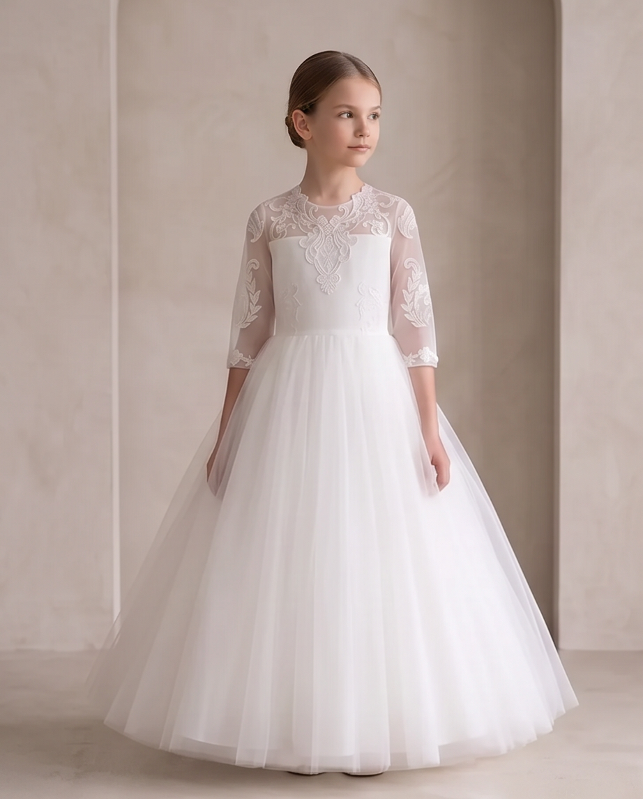 Grace Lace Communion Dress for Girls | Vinam Boutique Australia